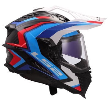 LS2 EXPLORER C KARBON FRONTIER II BEYAZ-MAVİ KROS KASK M