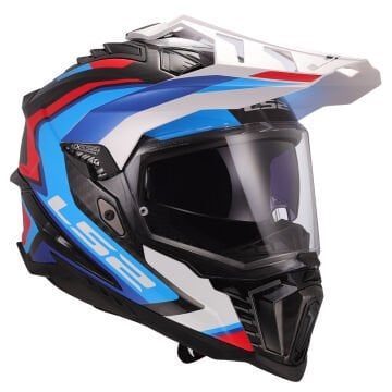 LS2 EXPLORER C KARBON FRONTIER II BEYAZ-MAVİ KROS KASK M