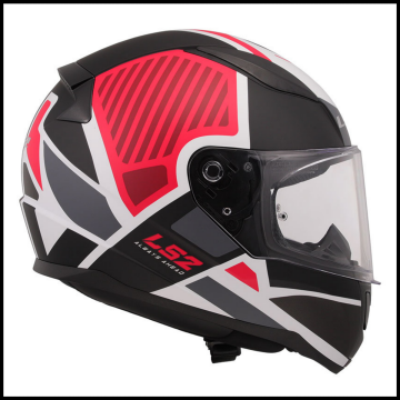 LS2 RAPID 2 GRID MAT BEYAZ-KIRMIZI KAPALI KASK