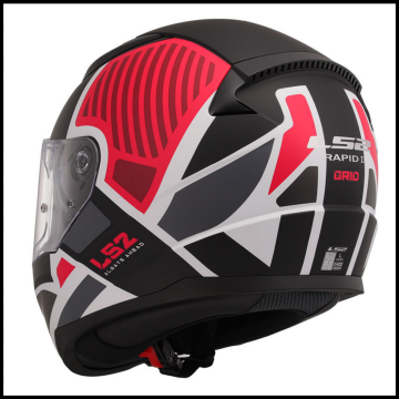 LS2 RAPID 2 GRID MAT BEYAZ-KIRMIZI KAPALI KASK