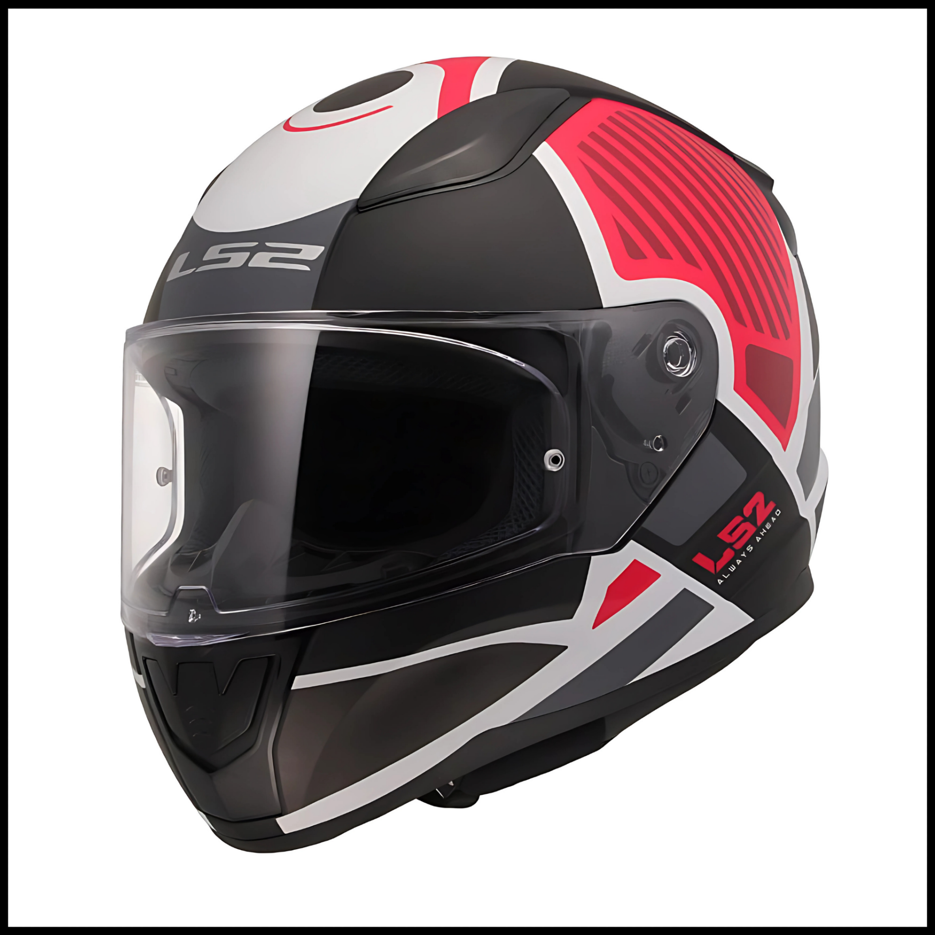 LS2 RAPID 2 GRID MAT BEYAZ-KIRMIZI KAPALI KASK