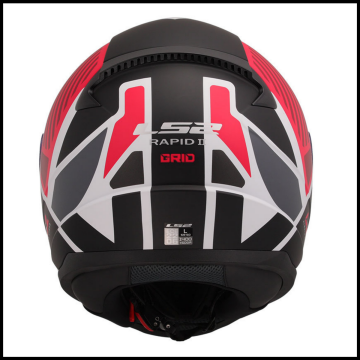 LS2 RAPID 2 GRID MAT BEYAZ-KIRMIZI KAPALI KASK