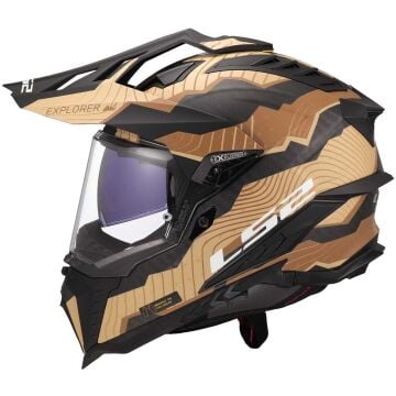 LS2 EXPLORER C KARBON TRICK MAT KAHVE - KUM KROS KASK