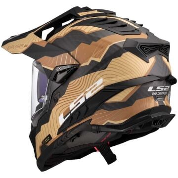 LS2 EXPLORER C KARBON TRICK MAT KAHVE - KUM KROS KASK