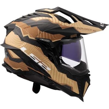 LS2 EXPLORER C KARBON TRICK MAT KAHVE - KUM KROS KASK