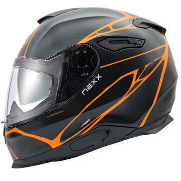 NEXX Y.100 B-SIDE MAT SİYAH-TURUNCU KASK-KAPALI KASK