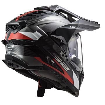 LS2 EXPLORER C KARBON FRONTIER TITANIUM - KIRMIZI KROS KASK