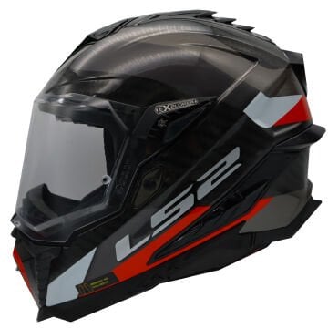 LS2 EXPLORER C KARBON FRONTIER TITANIUM - KIRMIZI KROS KASK