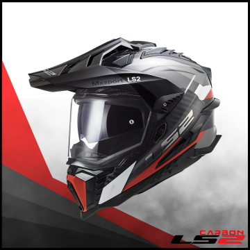 LS2 EXPLORER C KARBON FRONTIER TITANIUM - KIRMIZI KROS KASK