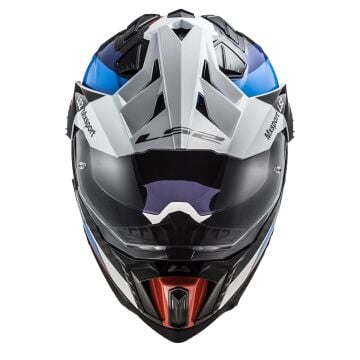 LS2 EXPLORER C KARBON FRONTIER SİYAH - MAVİ KROS KASK