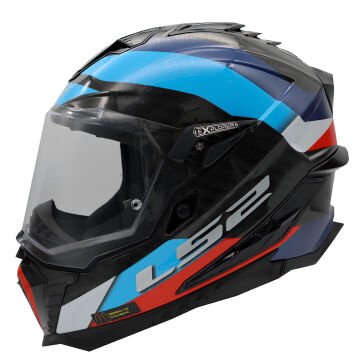 LS2 EXPLORER C KARBON FRONTIER SİYAH - MAVİ KROS KASK