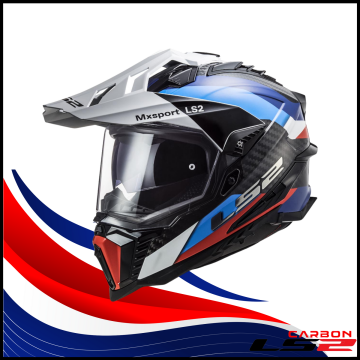 LS2 EXPLORER C KARBON FRONTIER SİYAH - MAVİ KROS KASK