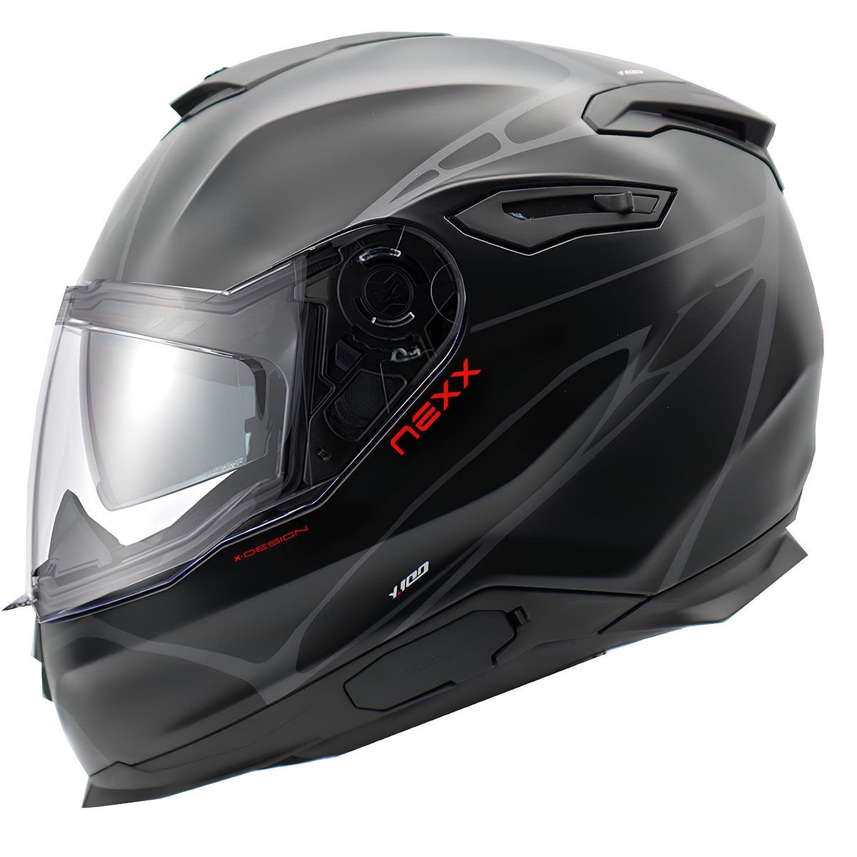 NEXX Y.100 B-SIDE MAT SİYAH-GRİ KASK-KAPALI KASK