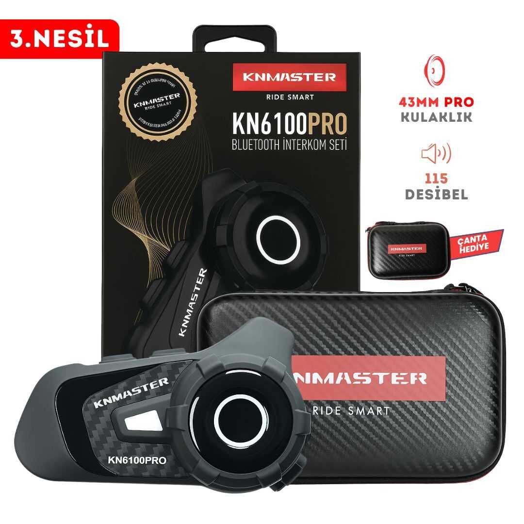 Knmaster KN6100 PRO Karbon - Bluetooth İnterkom Seti