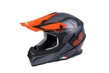 SWAY SW 617 POW Matt Black Orange Cross Kask