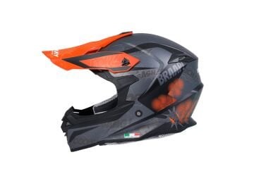 SWAY SW 617 POW Matt Black Orange Cross Kask