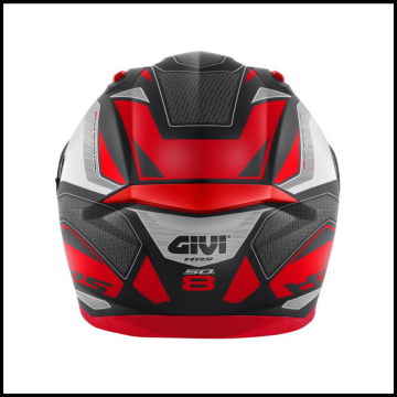 GIVI 50.8 BRAVE MAT SİYAH-TITANIUM-KIRMIZI KAPALI KASK