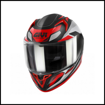 GIVI 50.8 BRAVE MAT SİYAH-TITANIUM-KIRMIZI KAPALI KASK