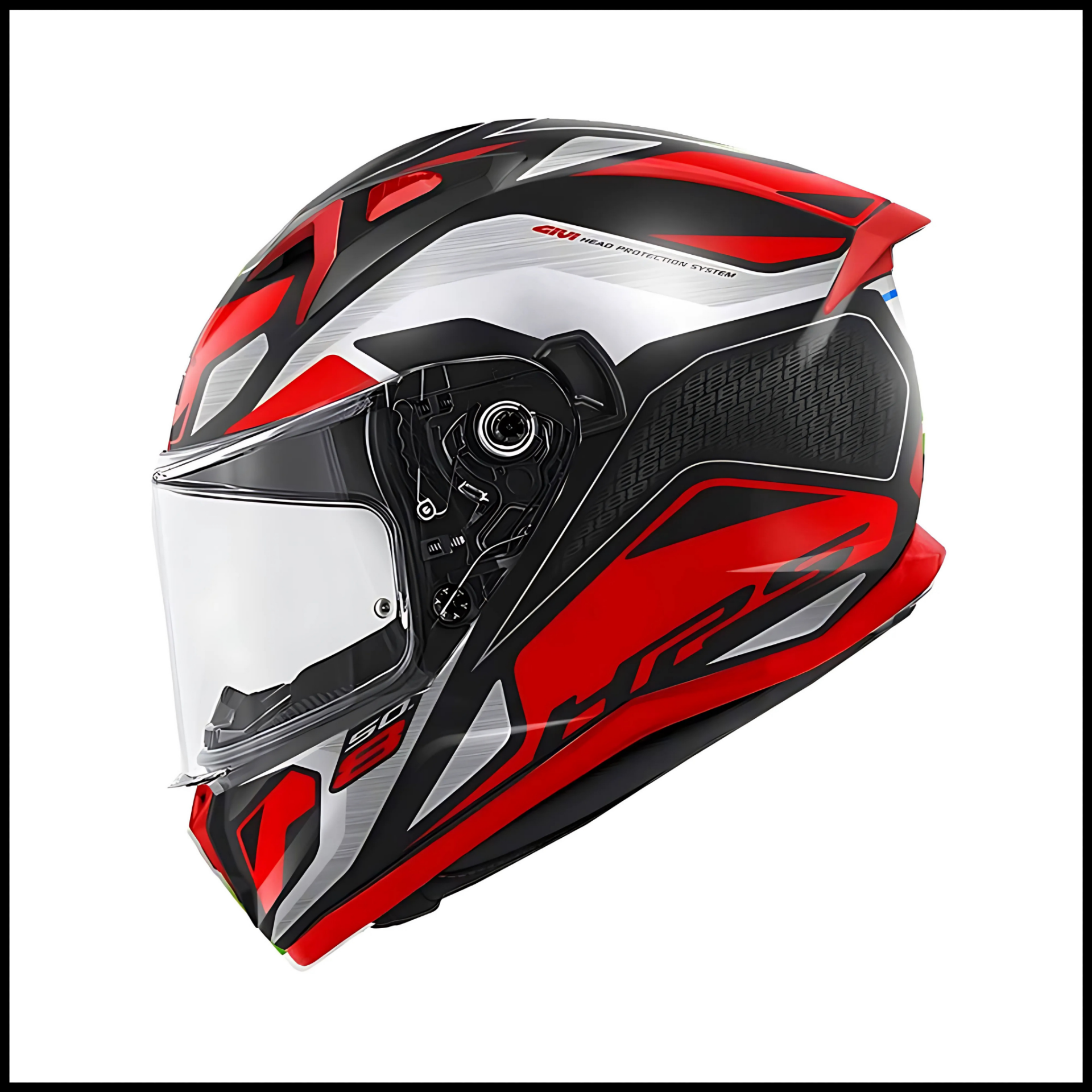 GIVI 50.8 BRAVE MAT SİYAH-TITANIUM-KIRMIZI KAPALI KASK
