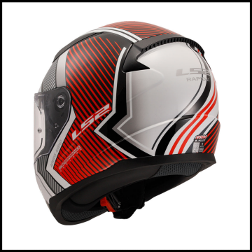 LS2 RAPID 2 EXTRA BEYAZ-KIRMIZI KAPALI KASK