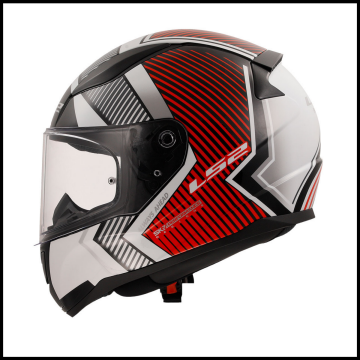 LS2 RAPID 2 EXTRA BEYAZ-KIRMIZI KAPALI KASK