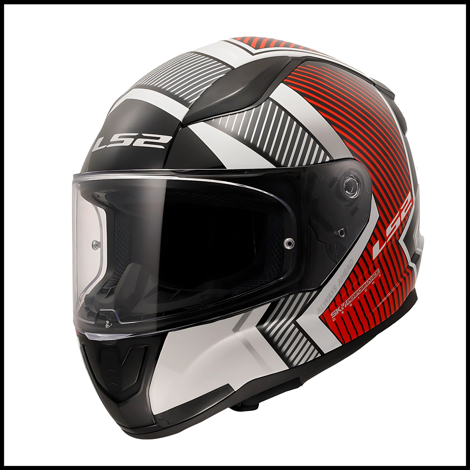 LS2 RAPID 2 EXTRA BEYAZ-KIRMIZI KAPALI KASK