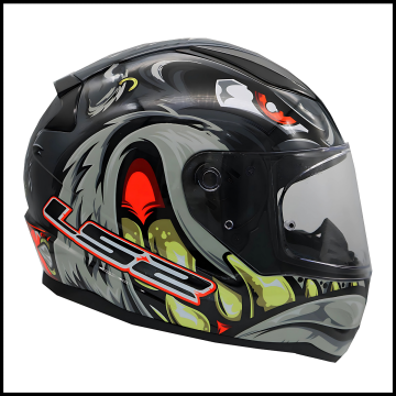 LS2 RAPID 2 SPOX GRİ-KIRMIZI KAPALI KASK