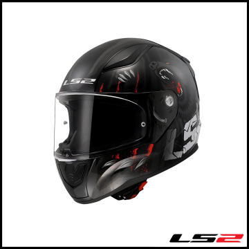 LS2 RAPID 2 CLAWN MAT SİYAH - GRİ - KIRMIZI KAPALI KASK