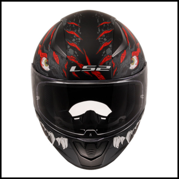 LS2 RAPID 2 KAIJU MAT SİYAH-KIRMIZI-BEYAZ KAPALI KASK