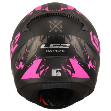 LS2 RAPID 2 PALIMNESIS MAT SİYAH - PEMBE KAPALI KASK
