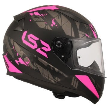 LS2 RAPID 2 PALIMNESIS MAT SİYAH - PEMBE KAPALI KASK