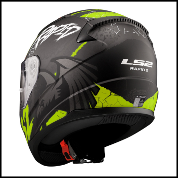 LS2 RAPID 2 RAVEN MAT SİYAH-GRİ-NEON SARI KAPALI KASK