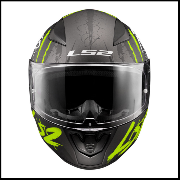 LS2 RAPID 2 RAVEN MAT SİYAH-GRİ-NEON SARI KAPALI KASK