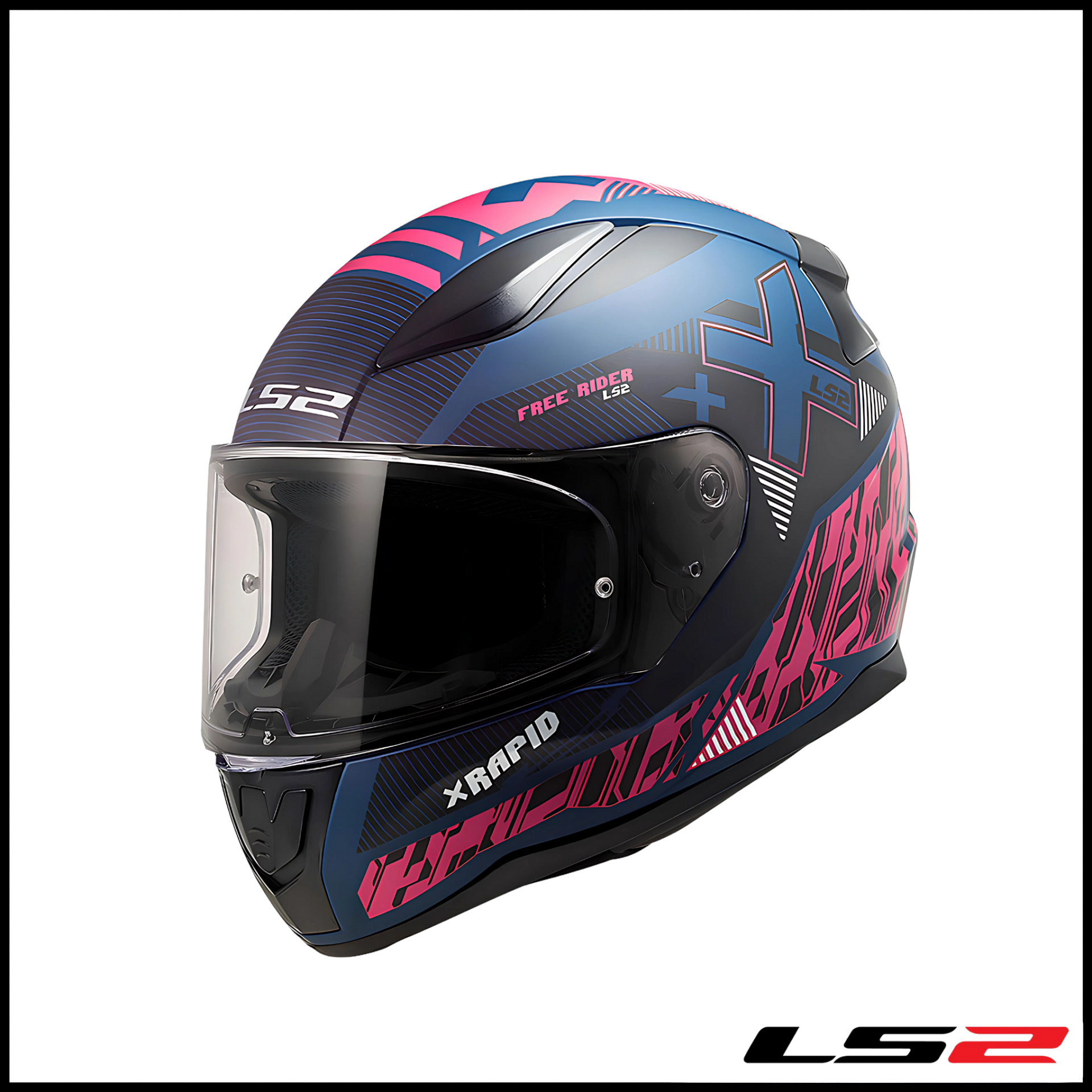 LS2 RAPID 2 XTREET MAT MAVİ - MOR KAPALI KASK
