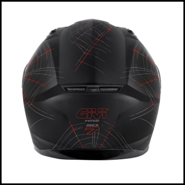 GIVI 50.7 PHOBIA MAT SİYAH-KIRMIZI KAPALI KASK