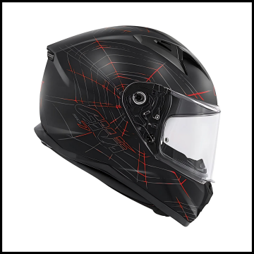 GIVI 50.7 PHOBIA MAT SİYAH-KIRMIZI KAPALI KASK