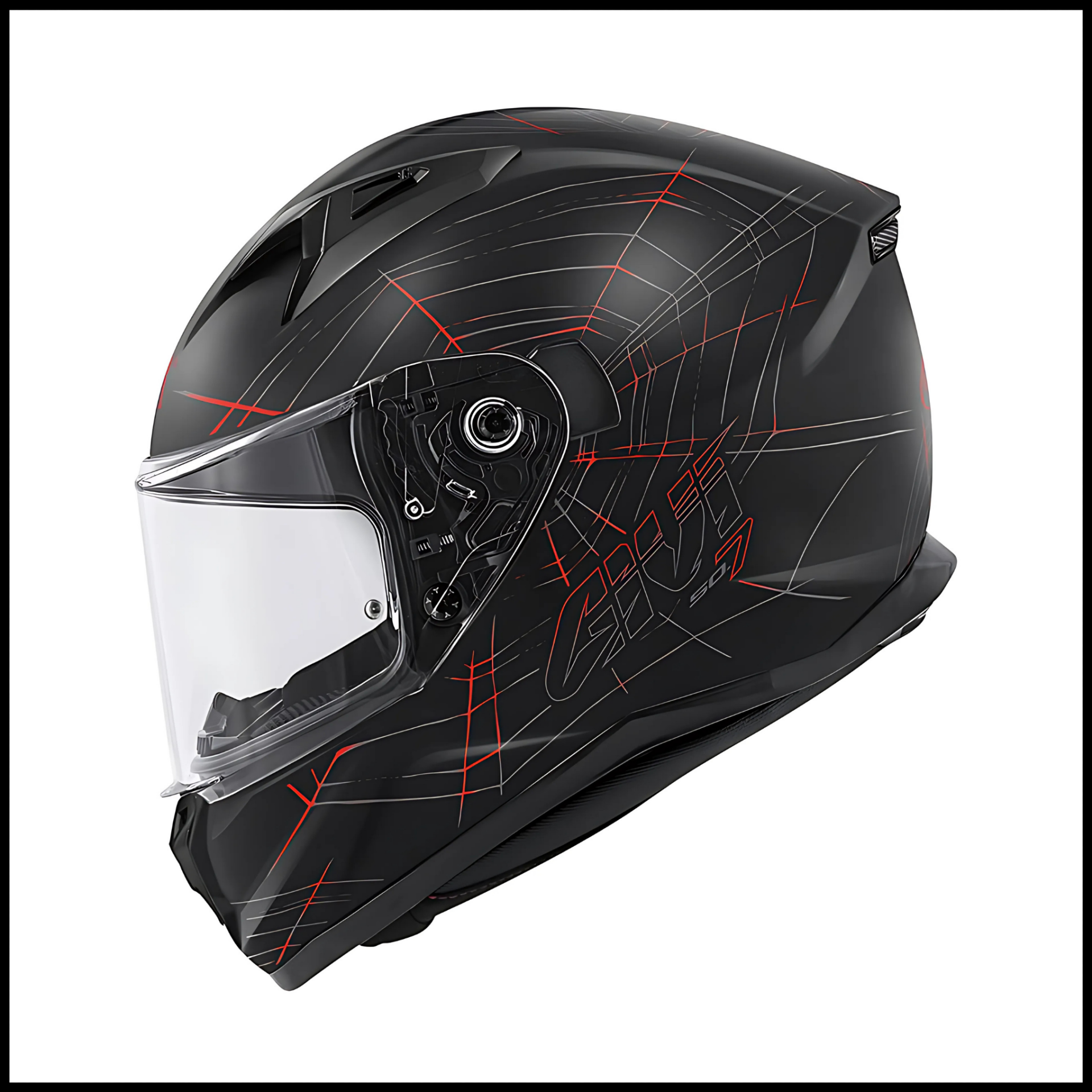 GIVI 50.7 PHOBIA MAT SİYAH-KIRMIZI KAPALI KASK
