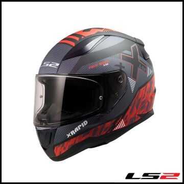 LS2 RAPID 2 XTREET MAT SİYAH - KIRMIZI KAPALI KASK