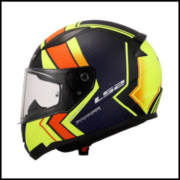 LS2 RAPID 2 EXTRA MAT NEON SARI-NAVY MAVİ KAPALI KASK