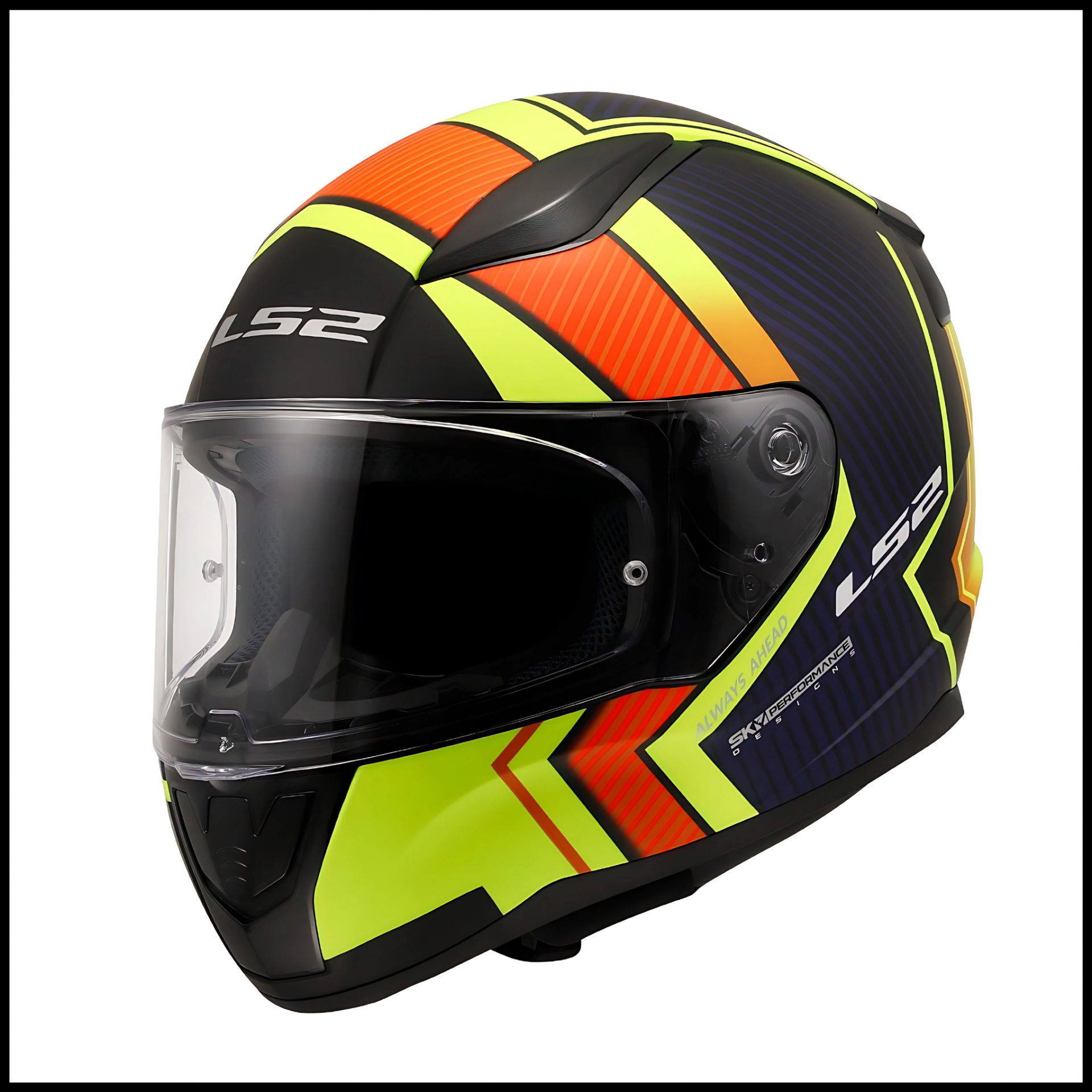 LS2 RAPID 2 EXTRA MAT NEON SARI-NAVY MAVİ KAPALI KASK