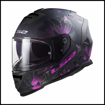 LS2 STORM 2 BURST MAT SİYAH-PEMBE KAPALI KASK