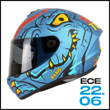 AXXIS DRAKEN S DINOTOON C7 MATT BLUE KAPALI KASK