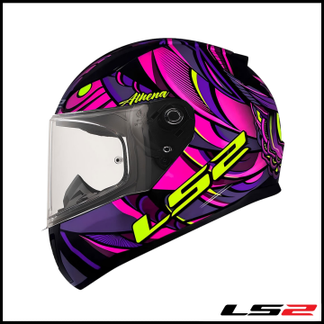 LS2 RAPID 2 ATHENA SİYAH - MOR KAPALI KASK