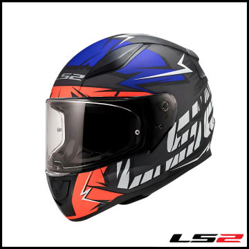 LS2 RAPID 2 CROMO MAT SİYAH - KIRMIZI KAPALI KASK