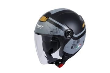 SWAY SW 715 GEMINI Black Grey Yarım Kask