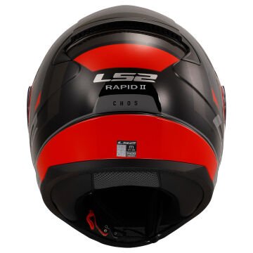 LS2 RAPID 2 CHOS SİYAH - KIRMIZI KAPALI KASK