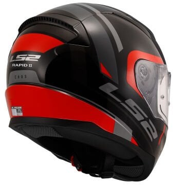 LS2 RAPID 2 CHOS SİYAH - KIRMIZI KAPALI KASK