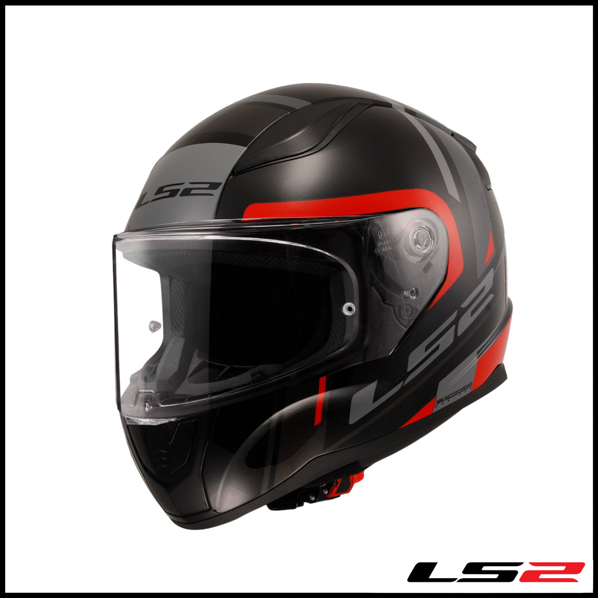 LS2 RAPID 2 CHOS SİYAH - KIRMIZI KAPALI KASK