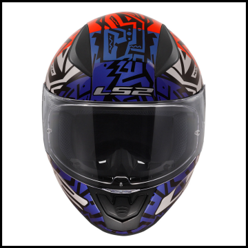 LS2 RAPID 2 MEMPHIS KIRMIZI - MAVİ KAPALI KASK