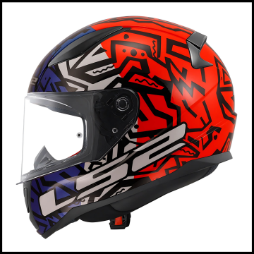 LS2 RAPID 2 MEMPHIS KIRMIZI - MAVİ KAPALI KASK